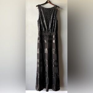Lauren Ralph Lauren Black Sequined Dress ~ Size 14